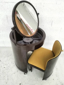 Pamono Silvi Vanity Table on Wheels and Chair from Studio Kastilia, 1970s, Set of 2