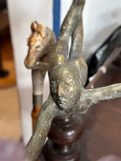 New Pamono Simone Di Gesaro, Acrobatic Jump, Bronze on Amethyst Base, 1970s