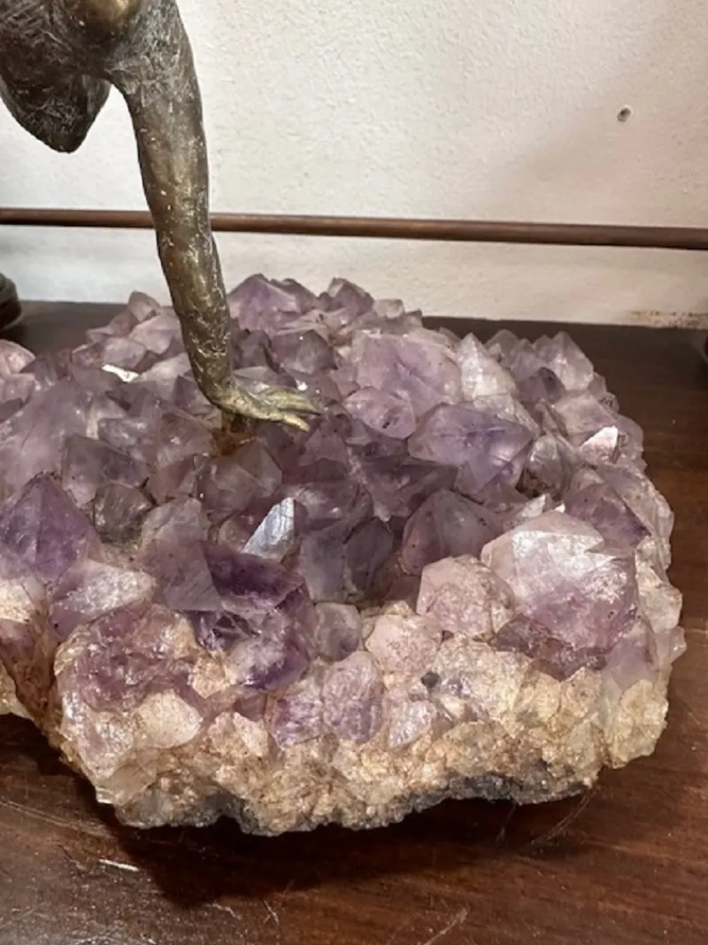 New Pamono Simone Di Gesaro, Acrobatic Jump, Bronze on Amethyst Base, 1970s