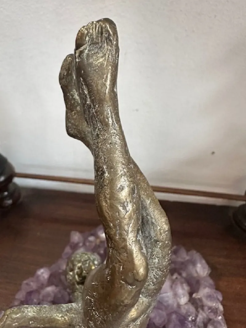 New Pamono Simone Di Gesaro, Acrobatic Jump, Bronze on Amethyst Base, 1970s