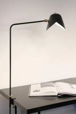 Pamono Simple Stapled Lamp by Serge Mouille> Wall Lights & Sconces