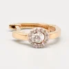 Pamono Single Earring with White Stones in 14k Gold