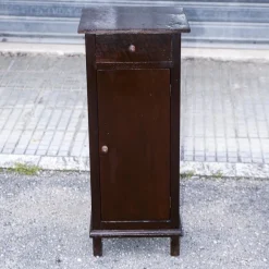 Pamono Single High and Narrow Fir Wooden Bedside Table, 1900s> Nightstands
