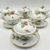 Pamono Six-Piece Set with Plates and Lids from Herend Rothchild, 1890s, Set of 6> Coffee & Tea Service