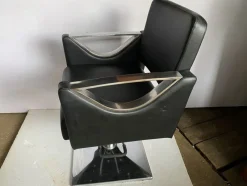 Best Pamono Skai Hairdresser Chair with Chromed Metal Armrests and Black Skai Leather, 2010s