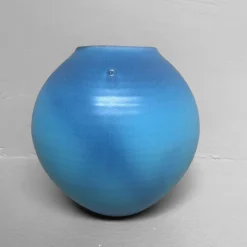 Online Pamono Sky-Blue Kōchi Glaze Ikebana Vase, 1980s