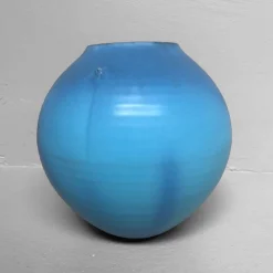 Online Pamono Sky-Blue Kōchi Glaze Ikebana Vase, 1980s