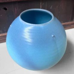 Online Pamono Sky-Blue Kōchi Glaze Ikebana Vase, 1980s