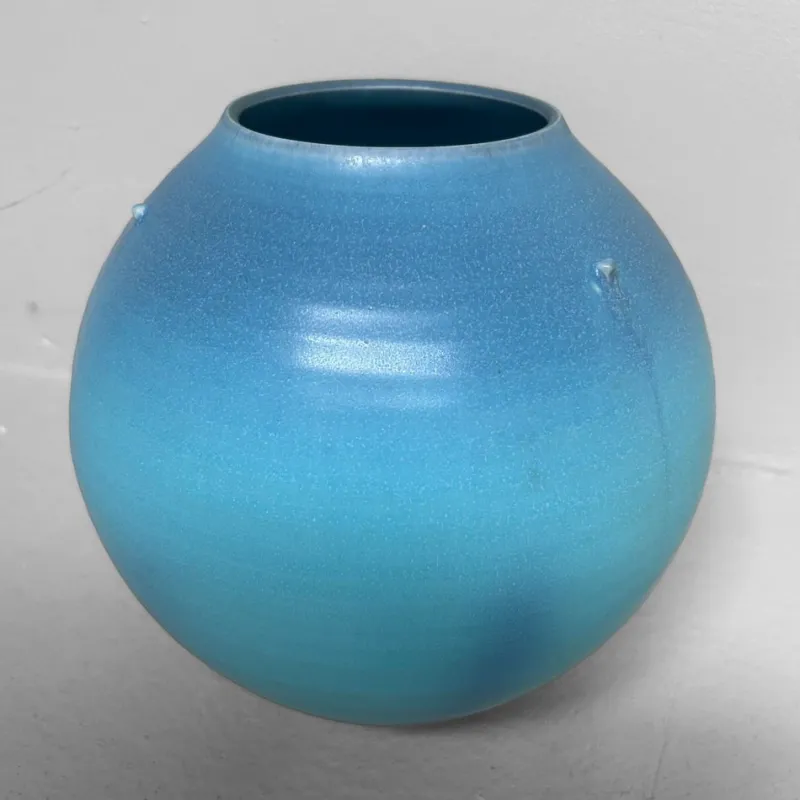 Online Pamono Sky-Blue Kōchi Glaze Ikebana Vase, 1980s