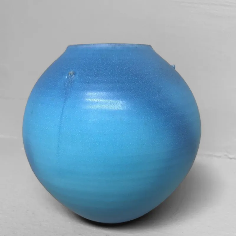 Online Pamono Sky-Blue Kōchi Glaze Ikebana Vase, 1980s
