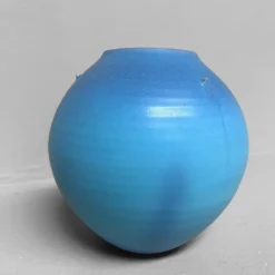 Online Pamono Sky-Blue Kōchi Glaze Ikebana Vase, 1980s