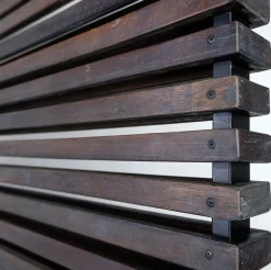 Clearance Pamono Slatted Wood Panel Room Divider with 10 Mobile Hooks