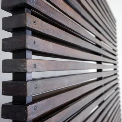 Clearance Pamono Slatted Wood Panel Room Divider with 10 Mobile Hooks
