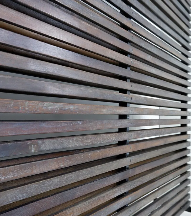 Clearance Pamono Slatted Wood Panel Room Divider with 10 Mobile Hooks