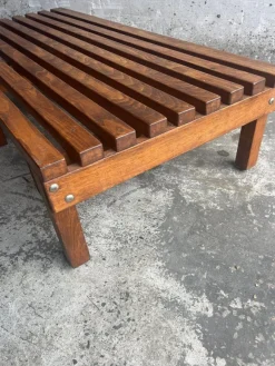 Pamono Slatted Wooden Bench or Coffee Table><noscript><img width=