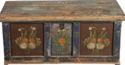 New Pamono Small Antique Chamfered Chest in Softwood, 1897