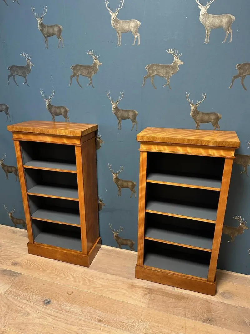 Best Pamono Small Antique Open Bookcases, 1890s, Set of 2