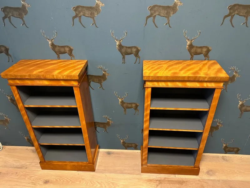 Best Pamono Small Antique Open Bookcases, 1890s, Set of 2