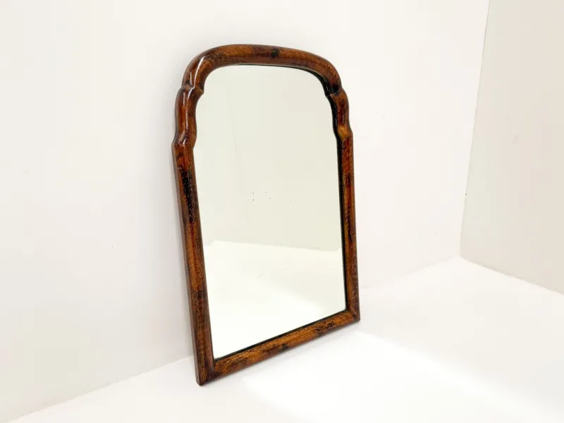 Pamono Small Antique Scalloped Mahogany Mirror> Mirrors