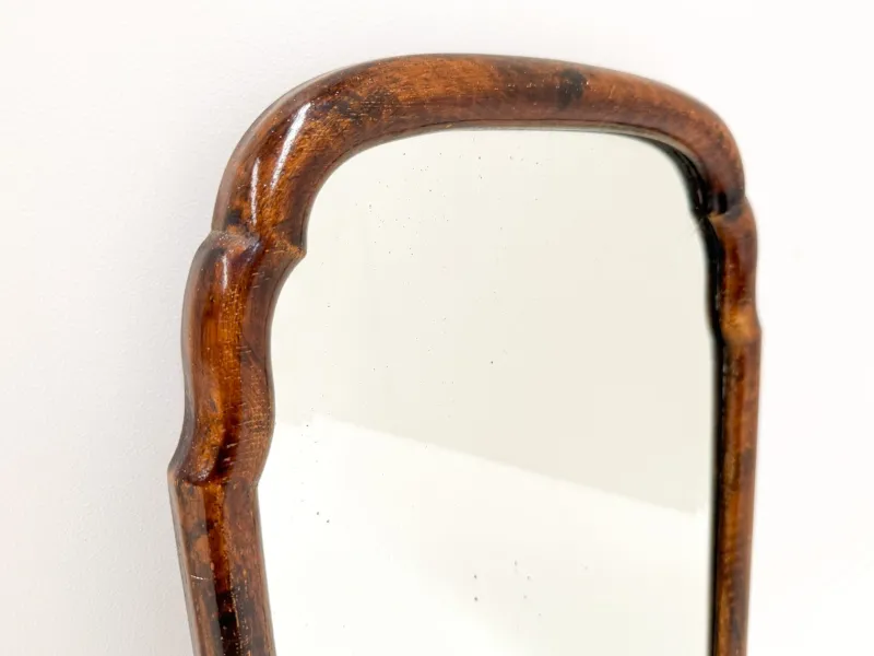 Pamono Small Antique Scalloped Mahogany Mirror> Mirrors