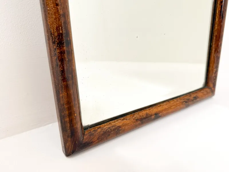 Pamono Small Antique Scalloped Mahogany Mirror> Mirrors