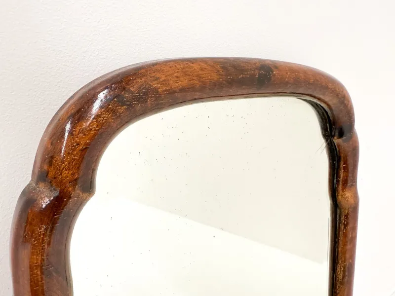 Pamono Small Antique Scalloped Mahogany Mirror> Mirrors