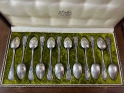Clearance Pamono Small Antique Spoons, 1900, Set of 12