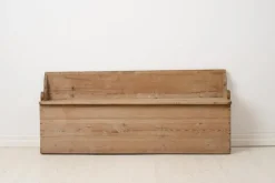 Pamono Small Antique Swedish Folk Art Bench with Natural Patina> Benches