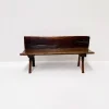 Pamono Small Antique Wooden Bench with Backrest, 1800s> Benches