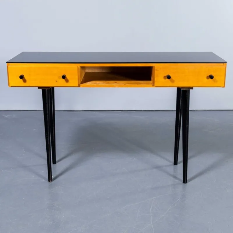 Pamono Small Birch and Glass Top Dressing Table, 1950s> Dressing Tables
