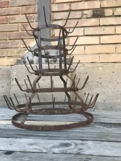 New Pamono Small Bottle Dryer in Iron, France, 1930s