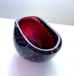 Sale Pamono Small Bullicante Murano Glass Art Bowl attributed to Carlo Scarpa for Venini, Italy, 1950s