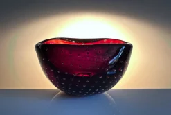 Sale Pamono Small Bullicante Murano Glass Art Bowl attributed to Carlo Scarpa for Venini, Italy, 1950s