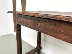 Pamono Small Carved Oak Writing Table, 19th Century><noscript><img width=