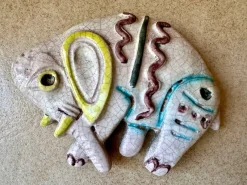 Hot Pamono Small Ceramic Art Wall Decor Relief, 1960s