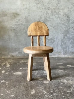 Pamono Small Children's Chair in Natural Blond Teak with Three-Bar Back><noscript><img width=