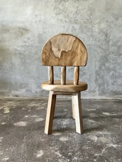 Pamono Small Children's Chair in Natural Blond Teak with Three-Bar Back><noscript><img width=