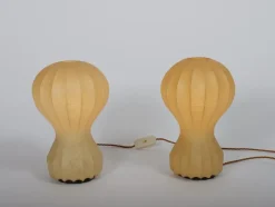 Clearance Pamono Small Cocoon Gatto Table Lamps by Achille & Pier Castiglioni for Flos, 1960, Set of 2