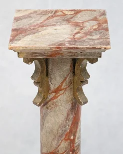 Pamono Small Faux Marble Pedestal Column, 19th Century><noscript><img width=