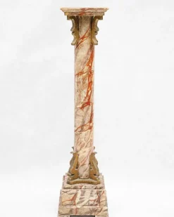 Pamono Small Faux Marble Pedestal Column, 19th Century><noscript><img width=