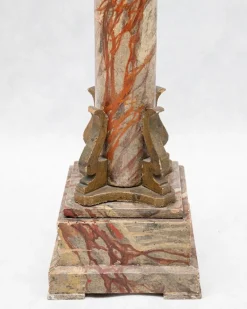 Pamono Small Faux Marble Pedestal Column, 19th Century><noscript><img width=