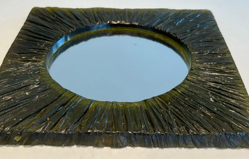 Online Pamono Small Green Resin Mirror, France, 1970