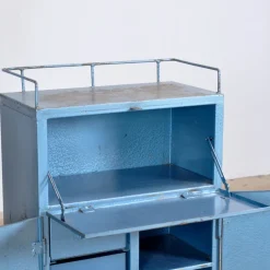 Best Pamono Small Industrial Iron Cabinet with Drawers, 1970s