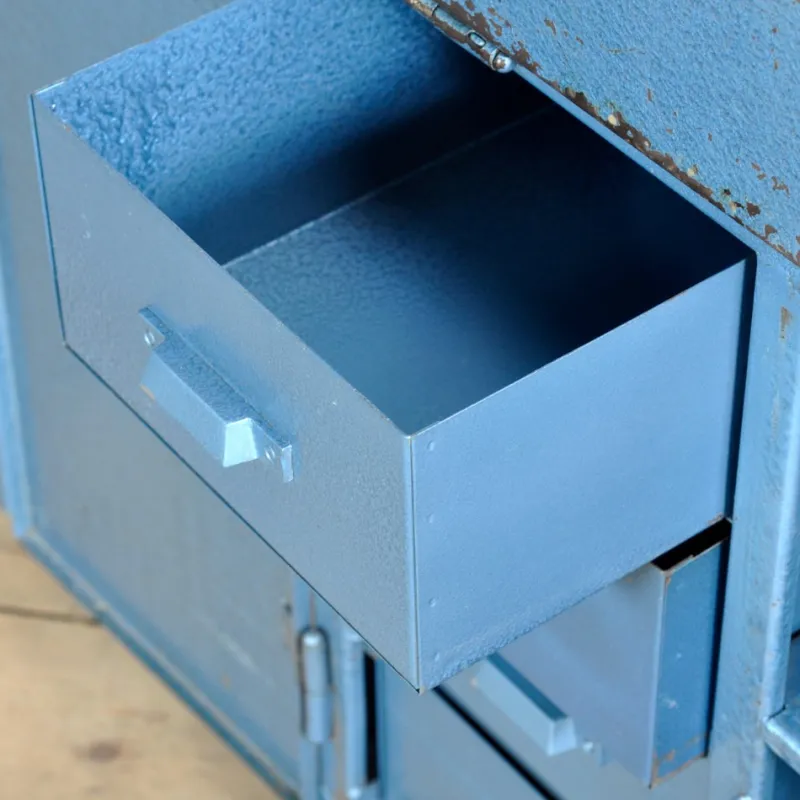 Best Pamono Small Industrial Iron Cabinet with Drawers, 1970s