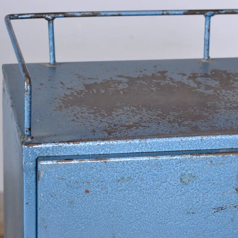 Best Pamono Small Industrial Iron Cabinet with Drawers, 1970s