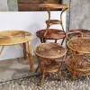 Pamono Small Italian Wicker Tables, 1950s, Set of 6