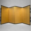 Pamono Small Japanese Byōbu Folding Screen in Gold Color, 1960s> Room Dividers & Screens