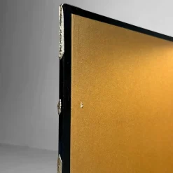 Pamono Small Japanese Byōbu Folding Screen in Gold Color, 1960s><noscript><img width=