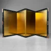 Pamono Small Japanese Byōbu Folding Screen in Gold Color, 1970s