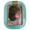 Outlet Pamono Small Light-Blue Torchon Picture Frame in Brass by Simoeng